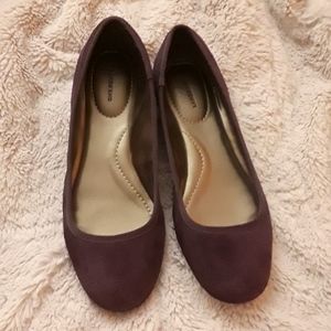 Lands End purple suede flats